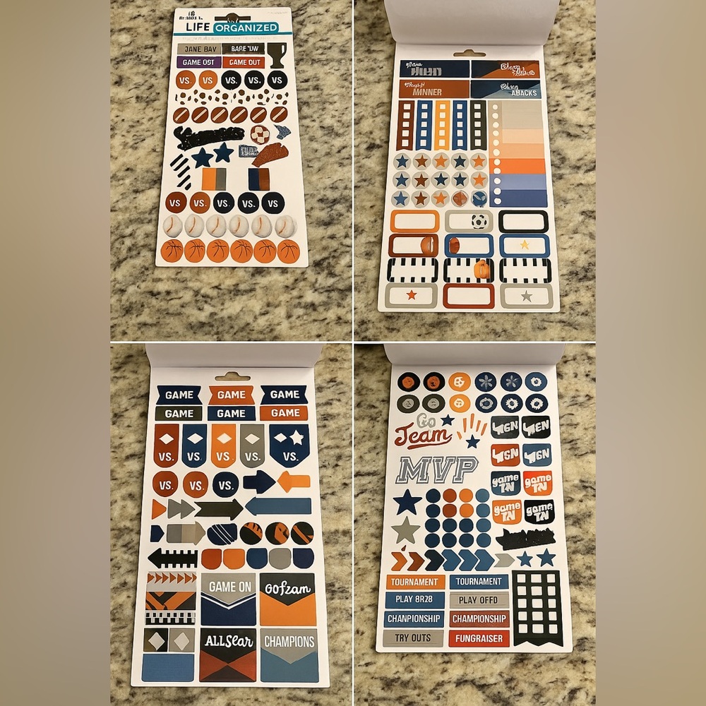 Sports Planner Stickers 260 Piece Game Day Set for Journals Calendars Scrapbooks